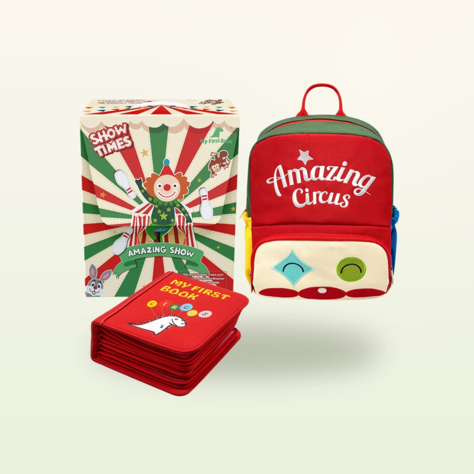 My First Book Zirkusabenteuer Quiet Book mit Rucksack Set