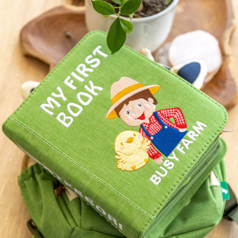 Quiet Book Busy Farm con zaino incluso