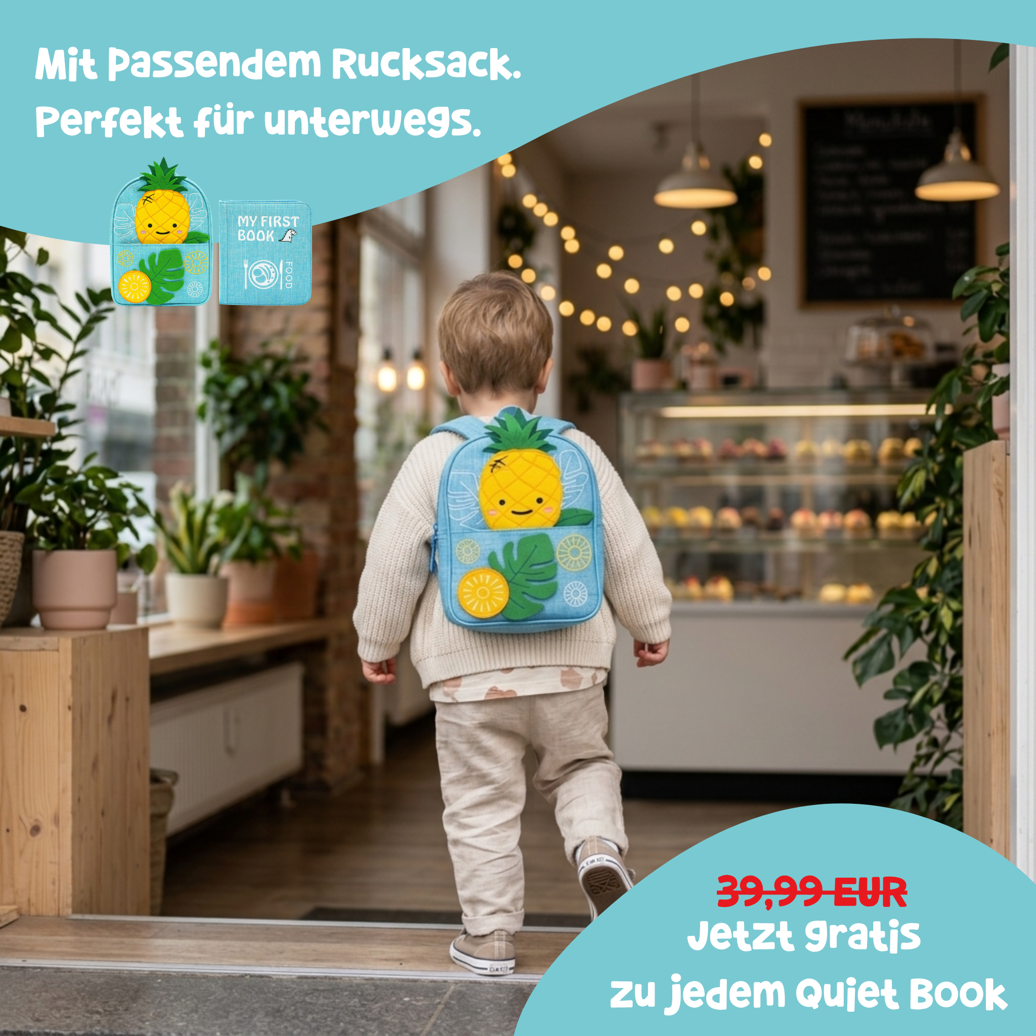 My First Book Food (hellblau) - Quiet Book Set