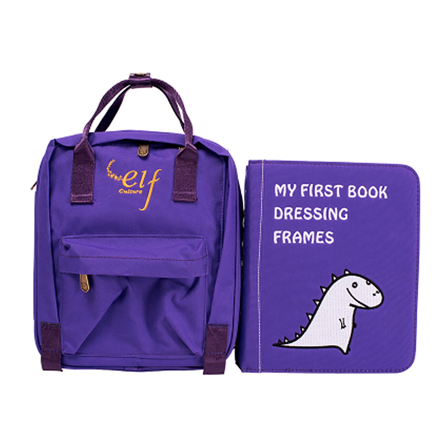 Quiet Book Dressing Frame inkl. Rucksack (Lila)