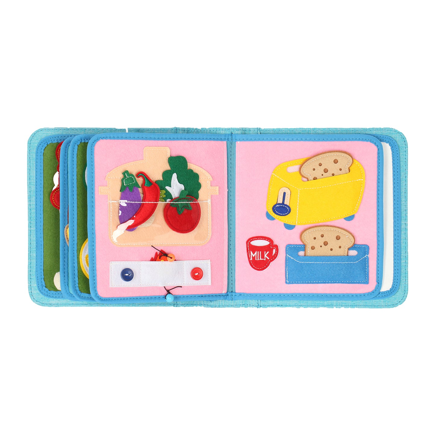 Quiet Book Food incl. Backpack (Pink)