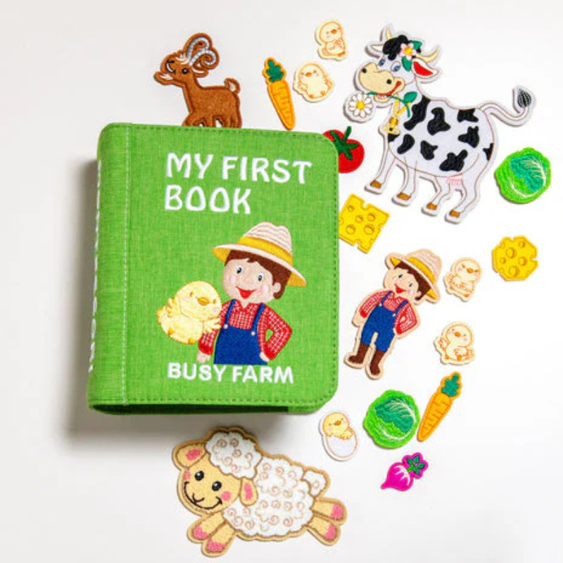 Quiet Book Busy Farm con zaino incluso