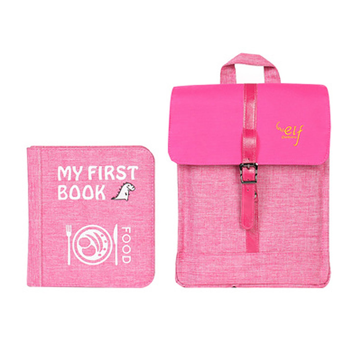 Quiet Book Food incl. Backpack (Pink)