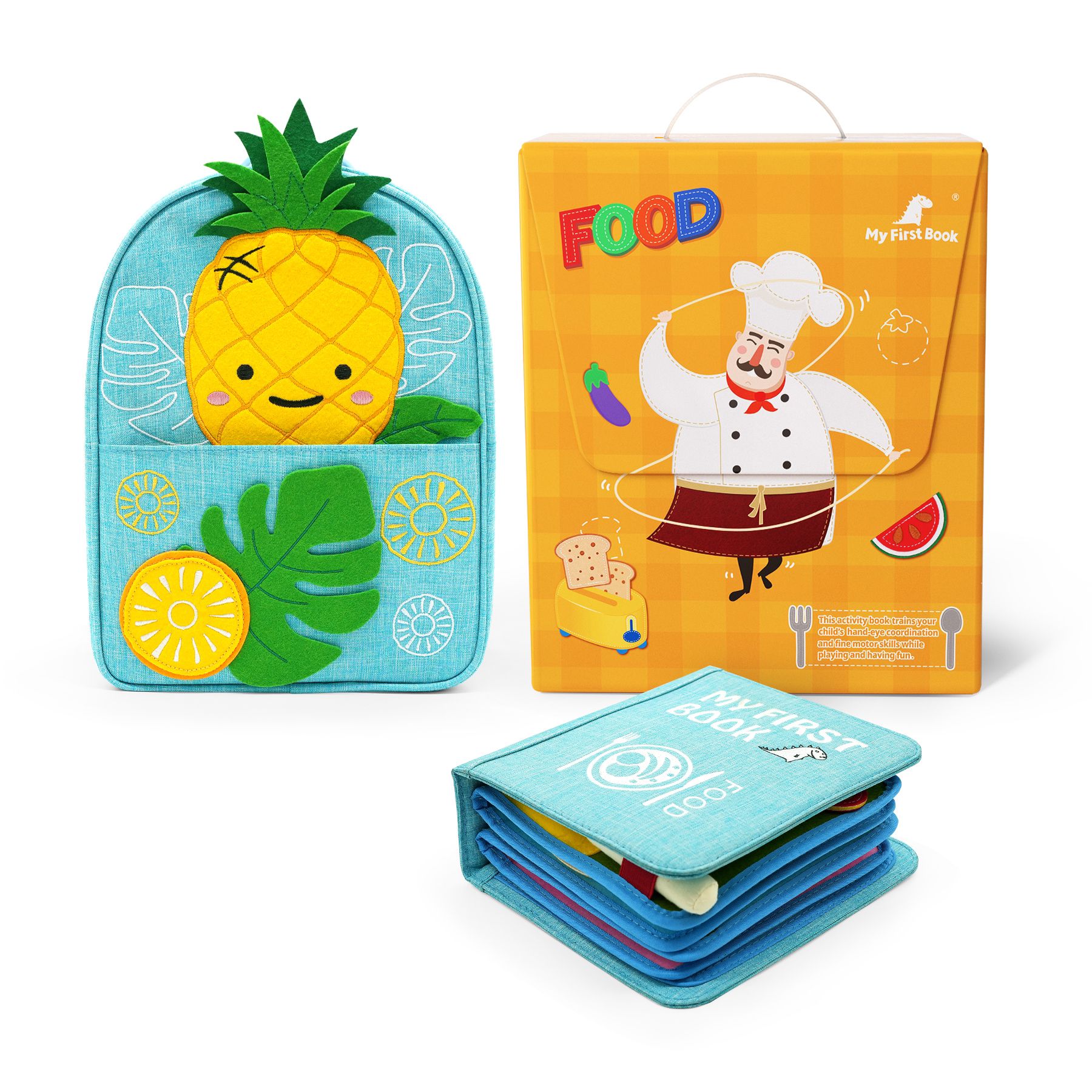 My First Book Food (light blue) - Quiet Book Set