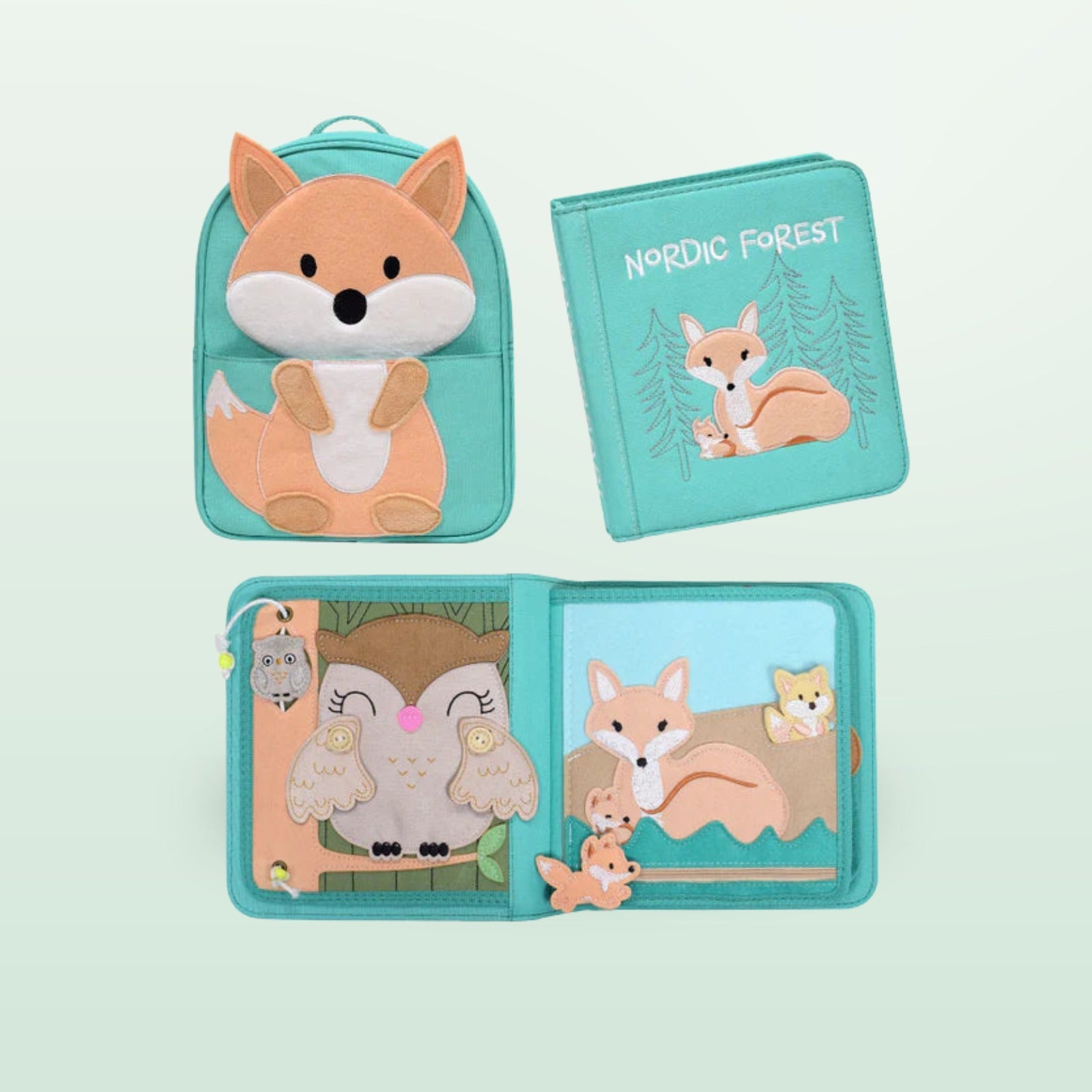 My First Book Nordic Forest Quiet Book mit Rucksack Set