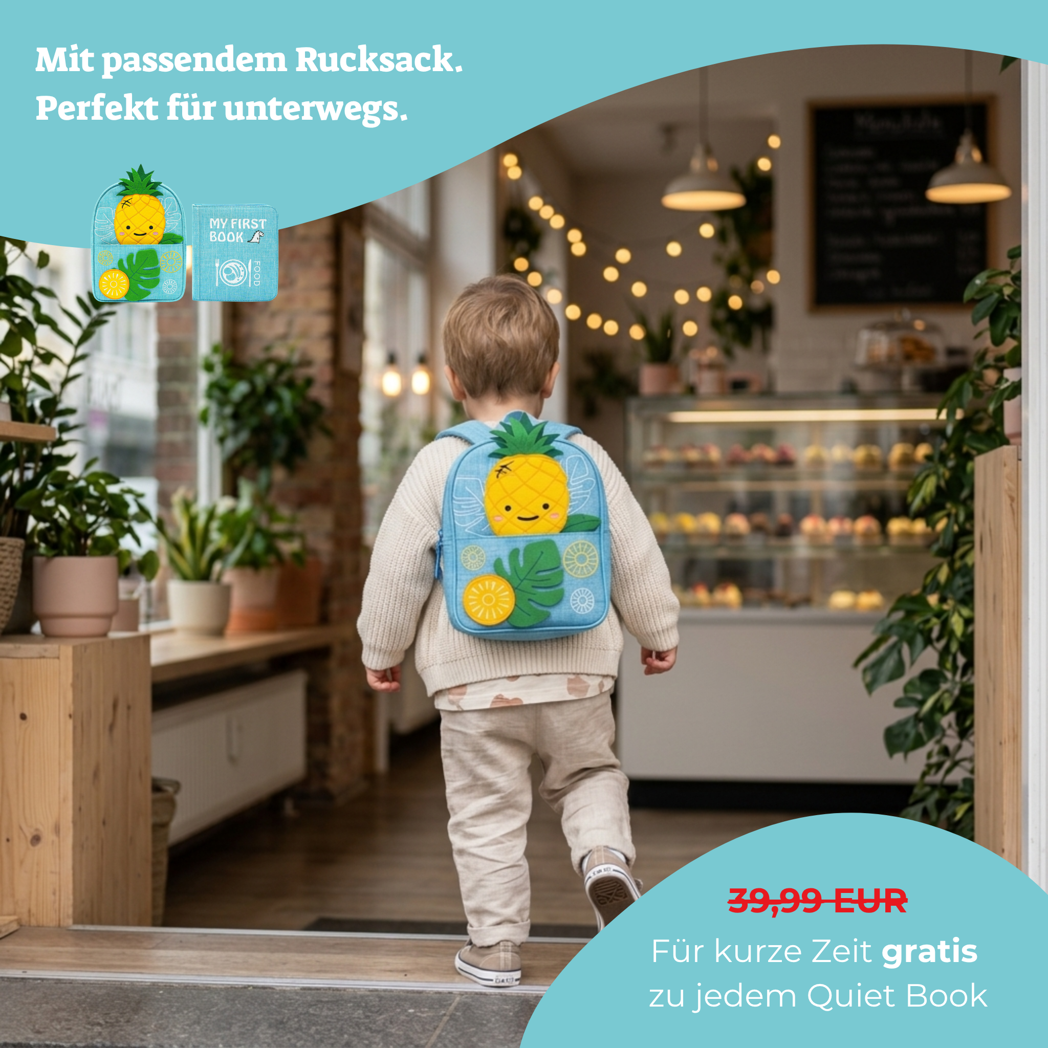 My First Book Food (hellblau) - Quiet Book Set