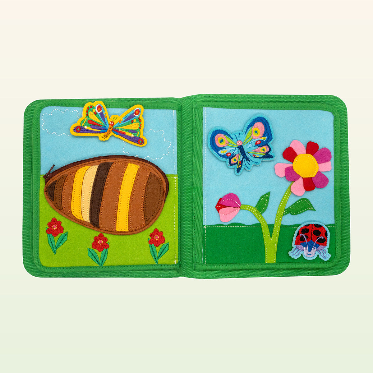 My First Book Die Raupe Nimmersatt Set – Doppelseite mit Kokon, Schmetterling und Blume – ab 1 Jahr